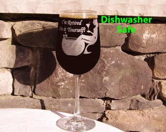 Custom Retirement Wine Glass Engraved - Personalize Wife Wine Glasses Gift - Cheap Gifts For Her Boss Friend Mom Grandma Coach - Laser Etch