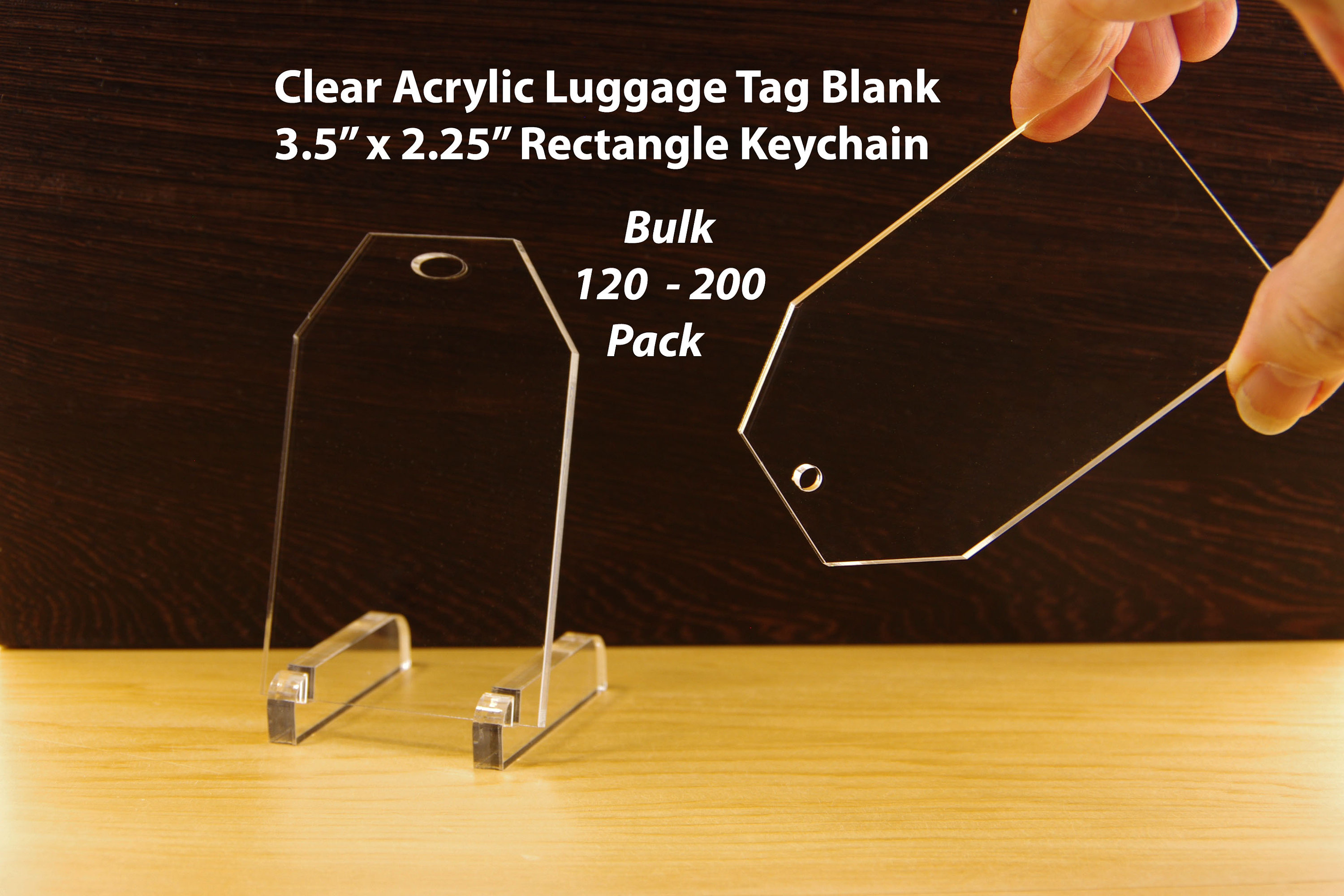 blank acrylic luggage tags