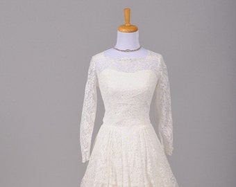 1950 Tulle Lace Vintage Wedding Gown