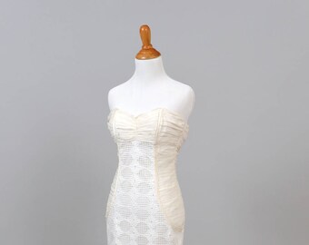1980s Eyelet Corset Vintage Wedding Dress
