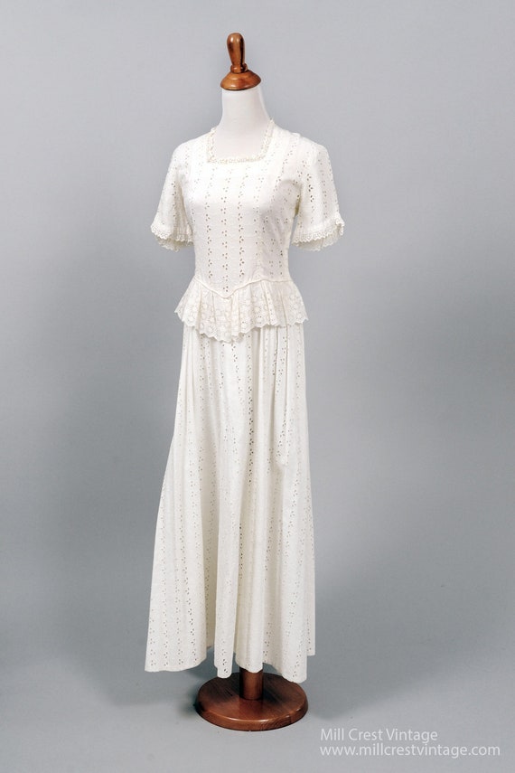white eyelet wedding dress