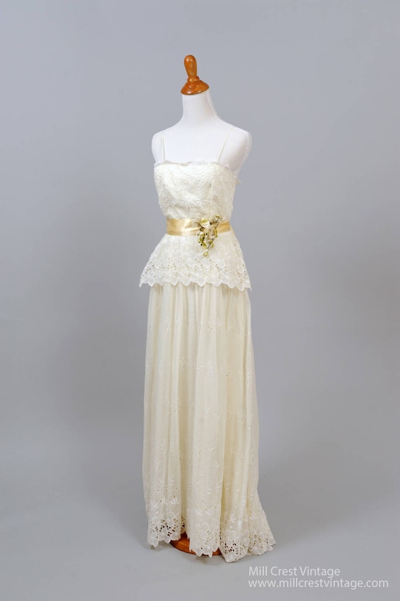 1960 Cotton Organdy Vintage Wedding Gown