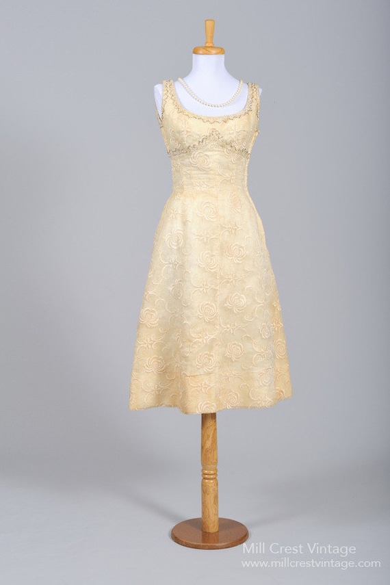 1940 Organza Cocktail Vintage Wedding Dress