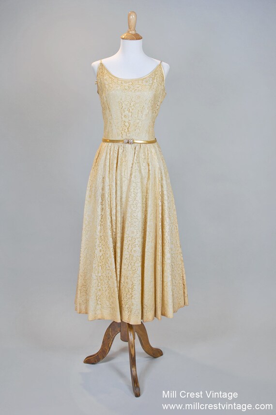 1950 Tea Stained Vintage Wedding Dress