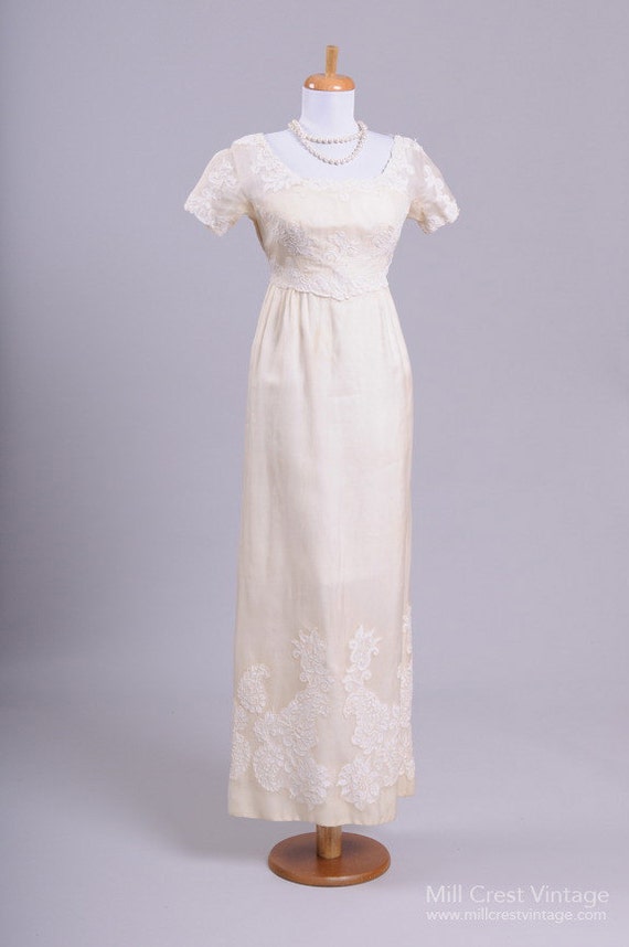 1960 Silk Organza Vintage Wedding Gown