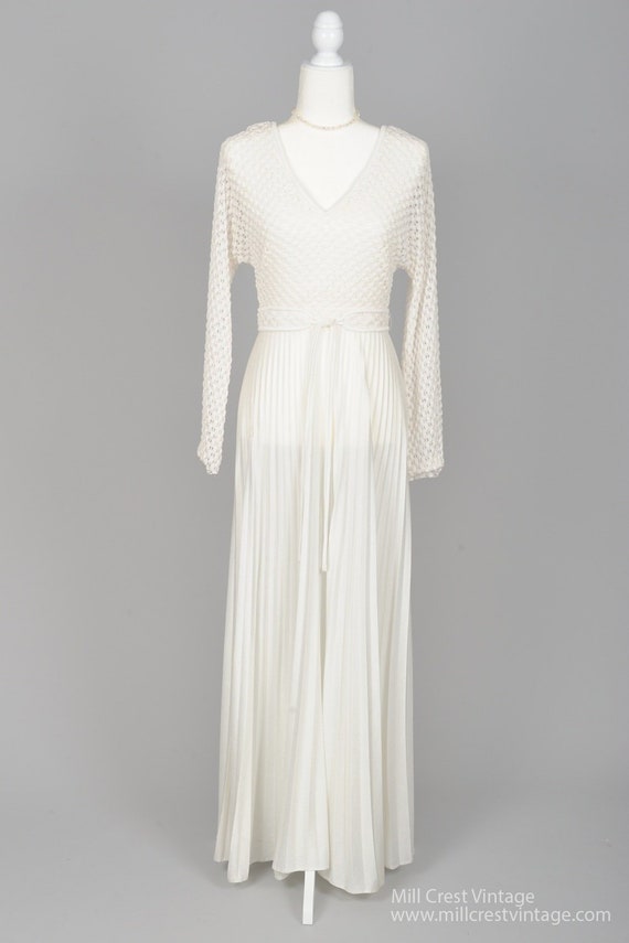 1970 Pleated Knit Vintage Wedding Gown Etsy