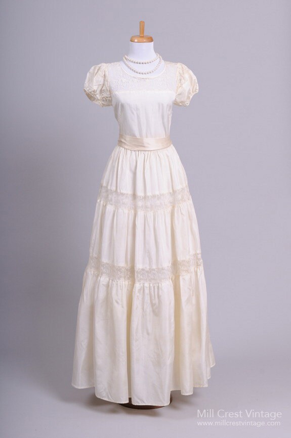 white peasant wedding dress