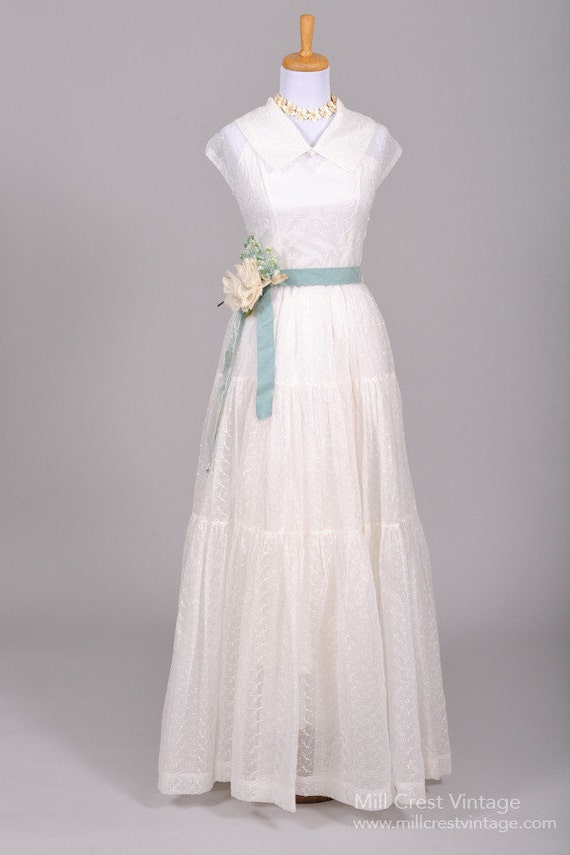 1940 Voile Vintage Wedding Gown