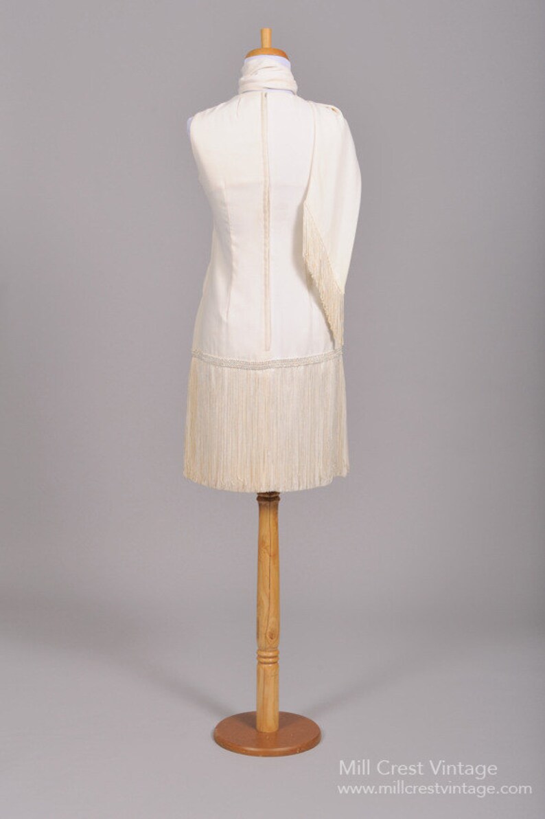 1970 Silk Fringe Vintage Wedding Dress