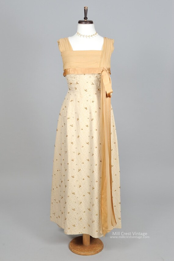 1960 Couture Jacquard Vintage Wedding Gown