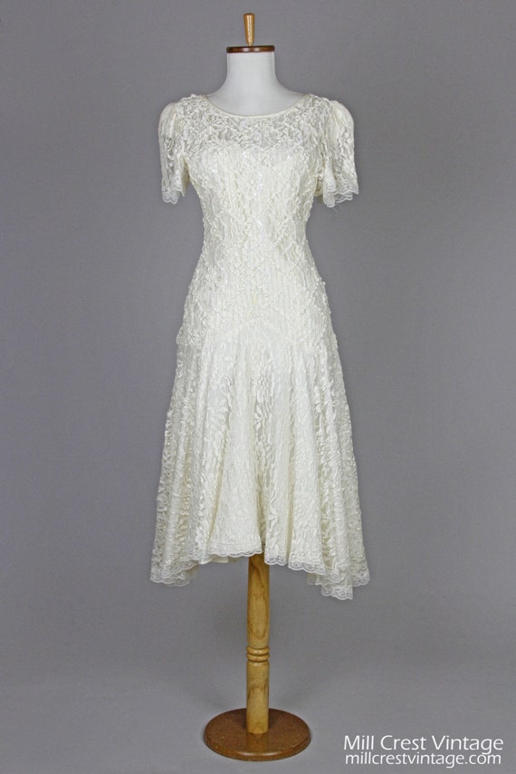 1970 Soutache And Lace Vintage Wedding Dress
