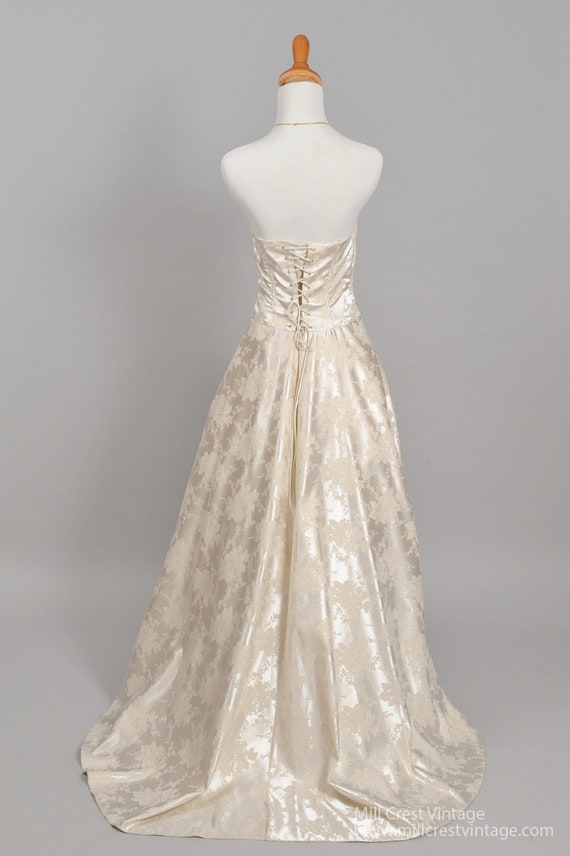 1980 Strapless Lace Vintage Wedding Gown Etsy
