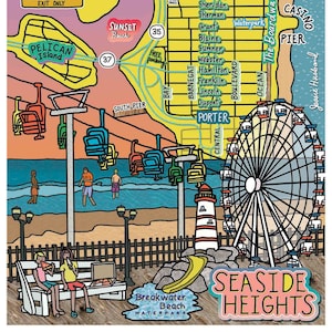Karte von Seaside Höhen, New Jersey, SIC, Strandstadt, NJ Beaches (Anpassung und Gestaltungsoptionen)