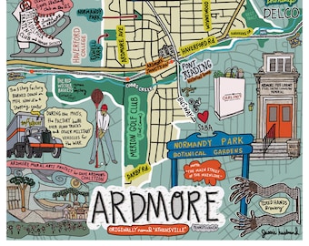 Ardmore Map Etsy Ardmore Map Etsy