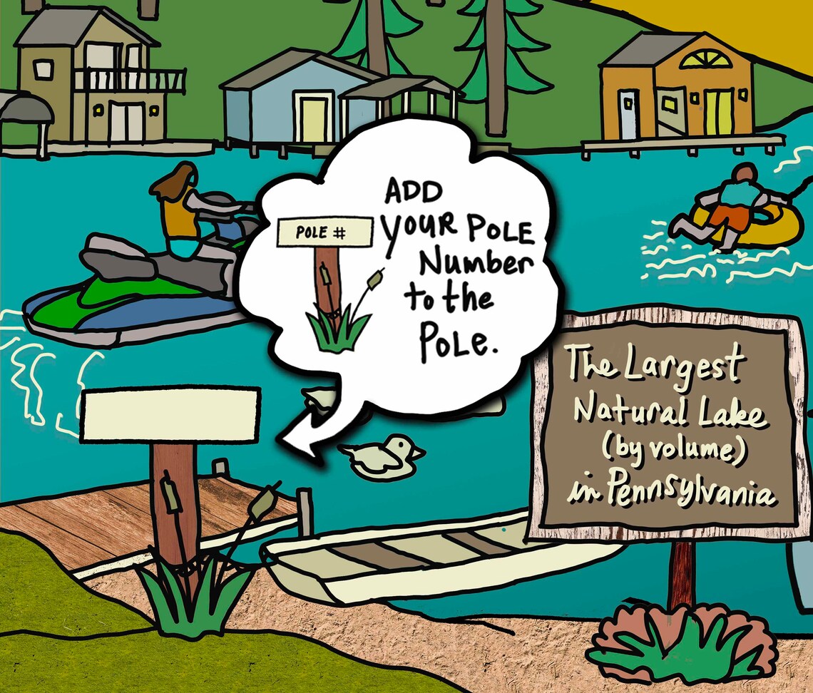 Map of Harveys Lake PA Lake Maps Lake Life PA Maps NEPA Etsy