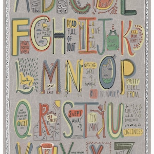 The Avett Brother's ABC Alphabet Art (framing options available)