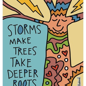 Dolly Parton quote art, storms, rain, thunder, growth