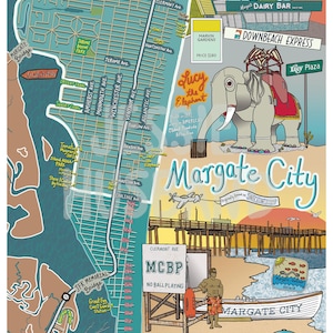 Mapa de Margate City - Longport, New Jersey, Beach town, NJ Beaches (opções de personalização e enquadramento)