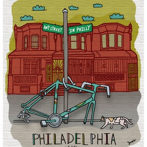 Philadelphia Fahrradteile Druck, Philadelphia, Philly Art