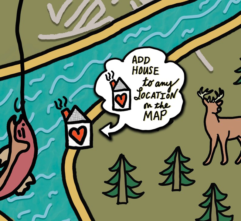 Map of Harveys Lake PA Lake Maps Lake Life PA Maps NEPA Etsy UK