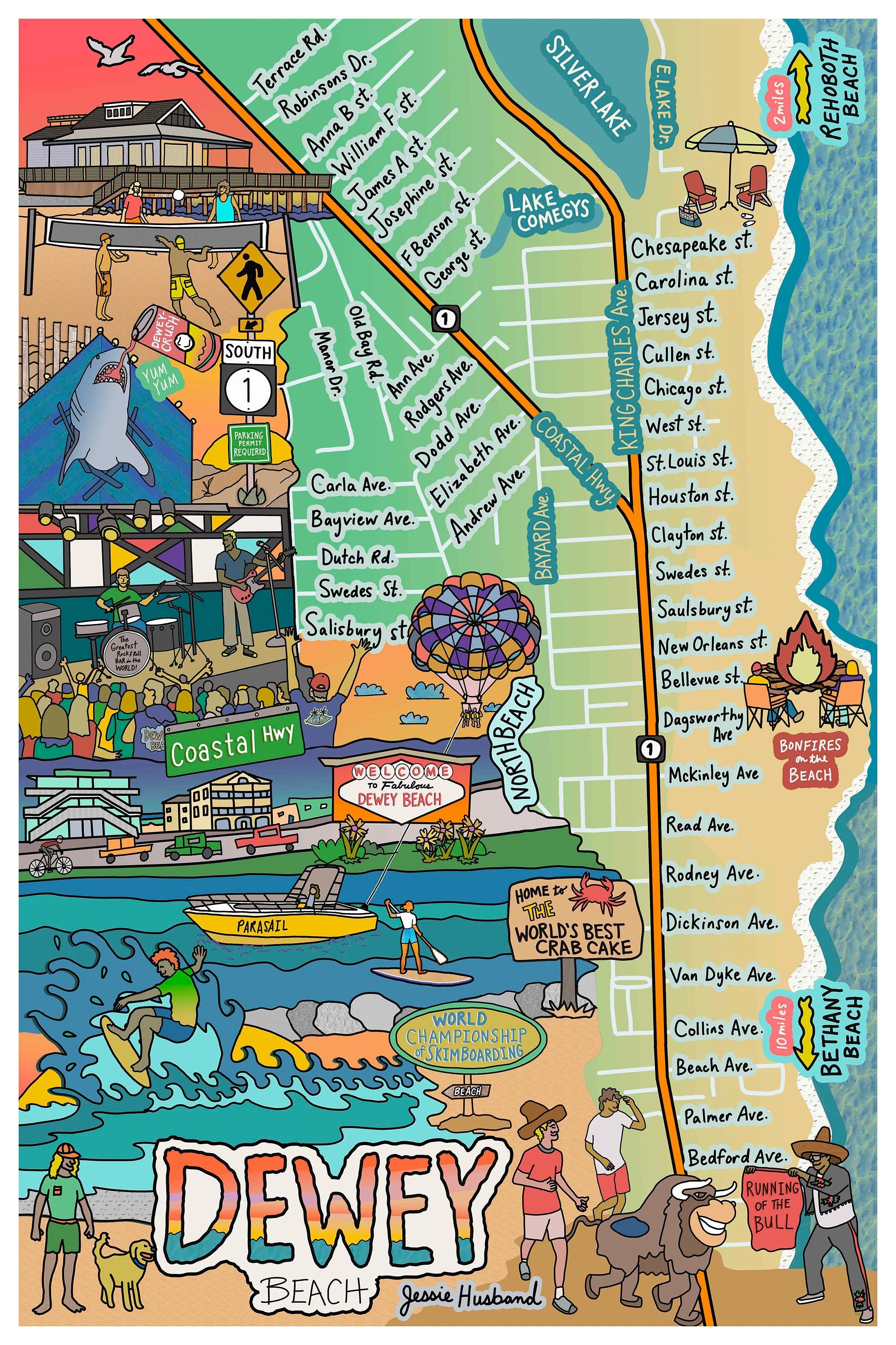 Delaware Beaches Map - Il Fullxfull.4895610024 52ky