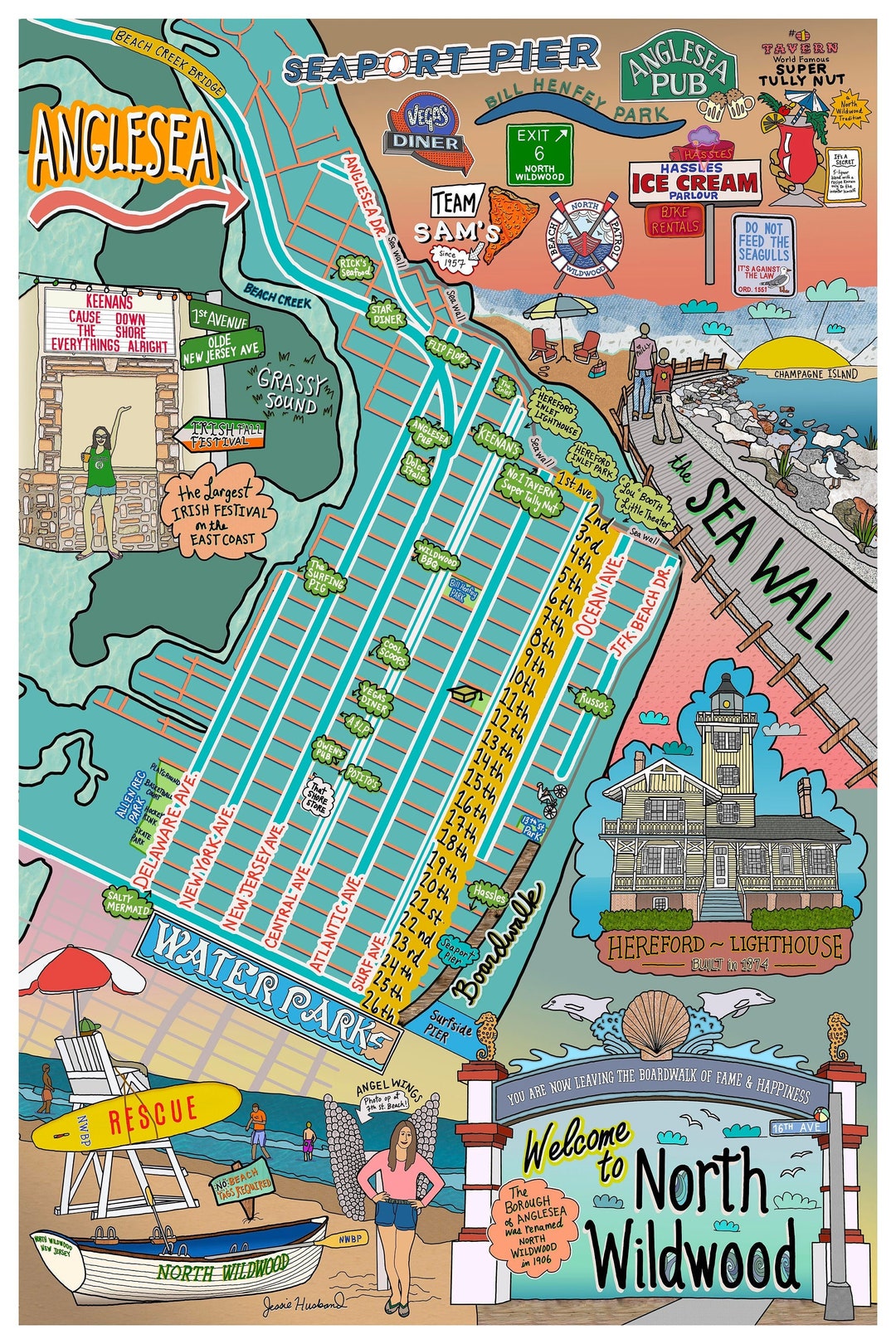 Map Of Sea Isle City New Jerseysic Beach Town NJ Beaches Atelier Yuwa Il 1080xN.3433954548 Nw2e