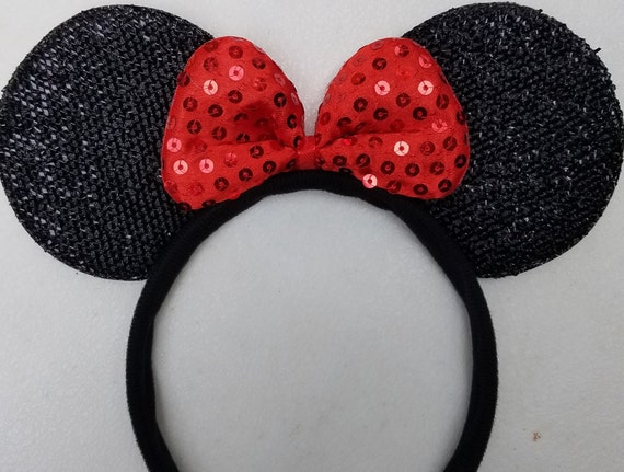 Disney Park Candle Red Sequins Minnie Mouse Ears Polka Dot New Gift Headband