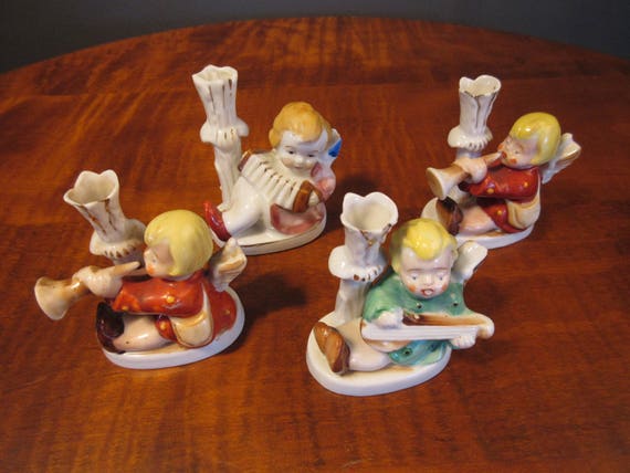 Set Of 4 Cherub Mini Vases Occupied Japan Etsy