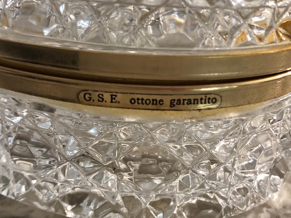 Vintage Italian Crystal Trinket Box: GSE Ottone Garantito