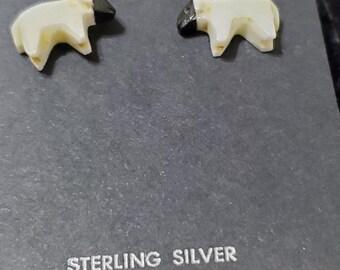Hand Carved Sheep Post Earrings