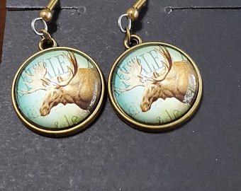 Dangle Moose Earrings