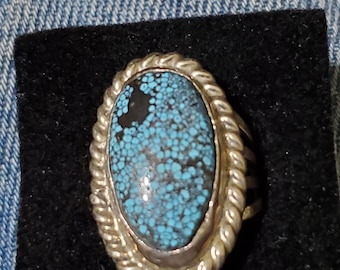 Kingman Spider WebTurquoise Sterling Silver Ladies Ring