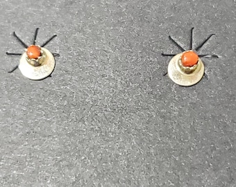 Sterling Silver Coral Earring
