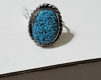 Kingman Spider WebTurquoise Sterling Silver Ladies Ring