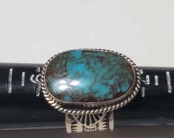 Ithaca Peak Turquoise Ring Sterling Silver  Men's Ring SZ 10