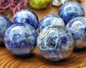Blue Sodalite Crystal Sphere - Natural Healing Ball for Grid Work or Terrarium 067
