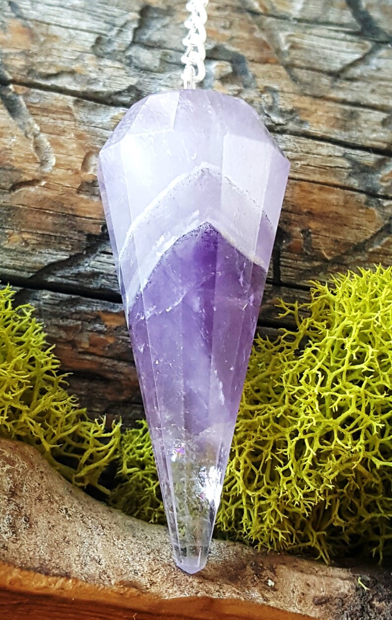 Amethyst Crystal Pendulum Healing Dowsing Energy Balancing Etsy