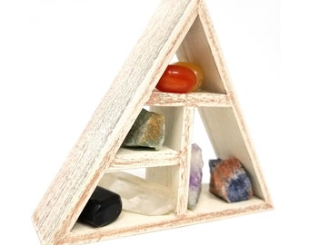 CHAKRA Healing Crystals and Stones Set / Seven Healing Stones and Grid Set holder kit in Gift Box /Root Third eye Energy Balancing Reiki 32