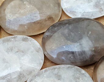 Smoky Quartz Crystal Healing Worry Stone - Pocket Palm Stone 176