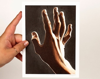 Hand Anatomy Art Print - In the Shadows - Male Hands - Sensual Body Art - Dramatic Art - Neoclassical - Bedroom Art