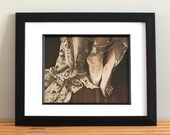 Lace Fabric - Female Feet - Sensual Body Art - Dramatic Art - Neoclassical - Art Print  - Moody - Bedroom Art