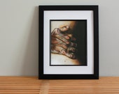 Hip & Hand Art Print - Embrace - Waist - Male Hands - Sensual Body Art - Love Art - Bedroom Art