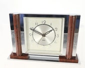 JAZ alarm clock 1936 - 37 French Art Deco chrome bakelite alarm clock for DISPLAY and or REPAIR Nymphic model