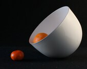 Finel Arabia white enamel bowl Kaj Frank enamelware mixing bowl Finland, mid century