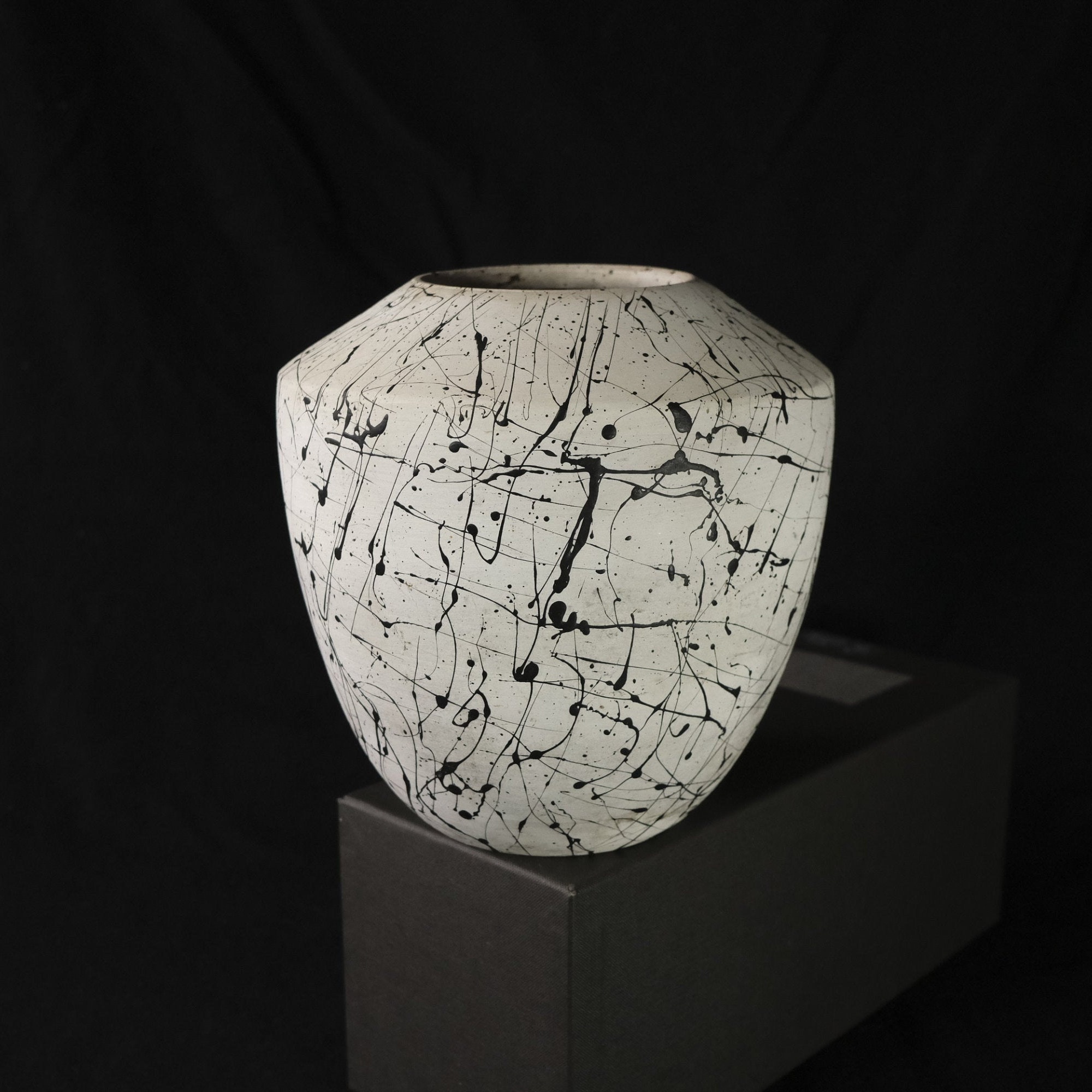 Vase Pollock/Vase en Terre Cuite de Peinture Au Goutte-À-Goutte Vintage Inspiré Jackson Pollock Céra