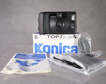 Konica TOP'S ef-200 SP film camera 34mm/f4.5 lens, weatherproof Point and Shoot street photography, Lomo / NEW in box