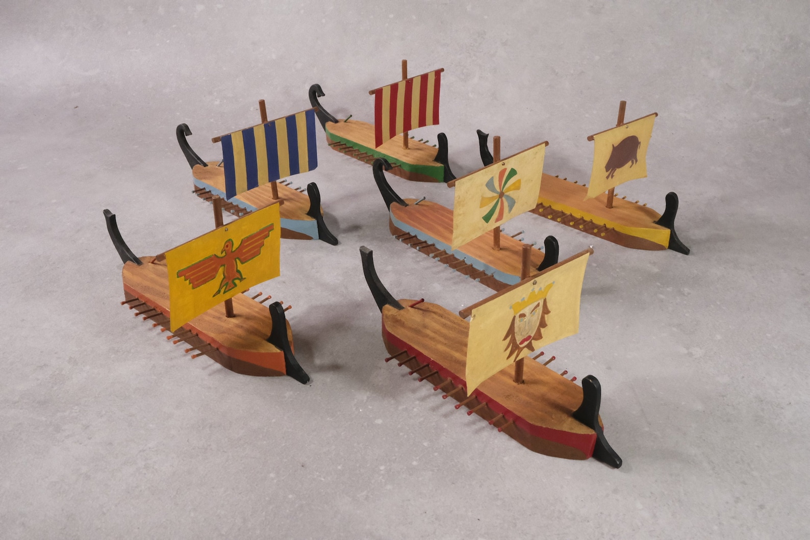 Folk Art Toy Viking Ships / Primitive Scratch Built Wooden Etsy