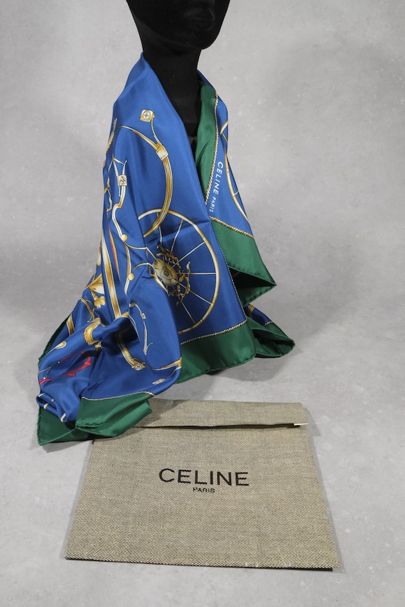 Celine scarf / a vintage French silk scarf / 34 x… - image 2