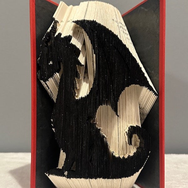 Resting Dragon Combination Cut and Fold Book Folding Pattern