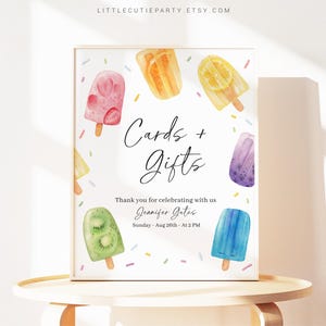 Editable Popsicles Sign, Custom Sign Template for Baby Shower Party with Ready to Pop Baby Shower Decorations PSCBS002